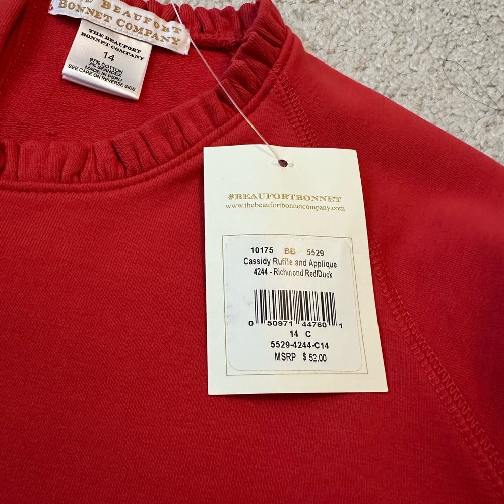 NWT/ The Beaufort Bonnet Company Red Sweater with Duck Motif - Picture 3 of 7